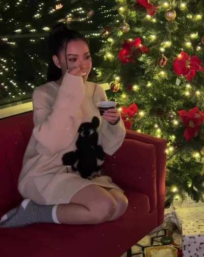 Sitting near the tree