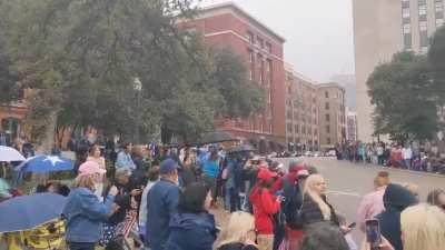 QAnon conspiracists gather in Dallas on the grassy knoll today awaiting JFK Jr's return.