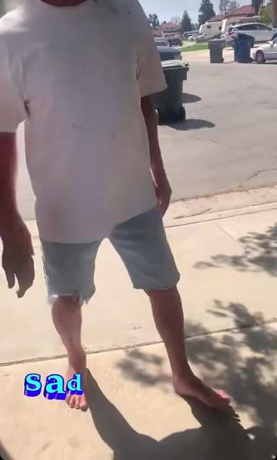 Old man upset with street vendor for being in his neighborhood, Bakersfield CA