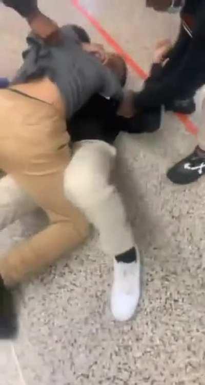 Fake boxer (gray shirt) gets put in his place