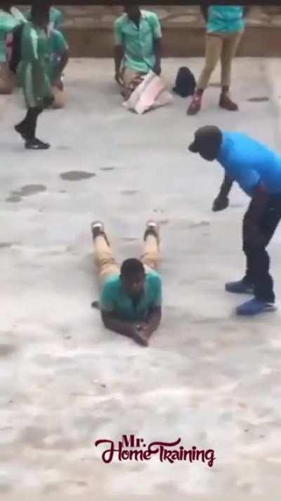 Student couldn't be bothered while being ruthlessly flogged for coming late to school