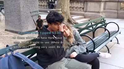 An indian boy white girl couple harassed by a racist latino