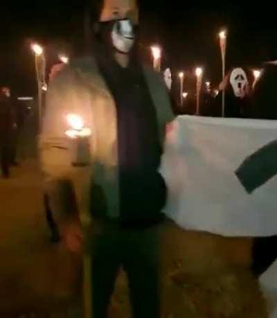 Coup enthusiasts in front of the Supreme Court in Brazil!, This is happening right now These KKK wannabe are supporters of the President Bolsonaro!