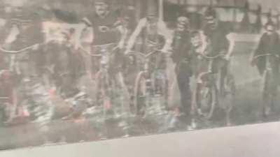 This mural under a bridge along a bicycle path.