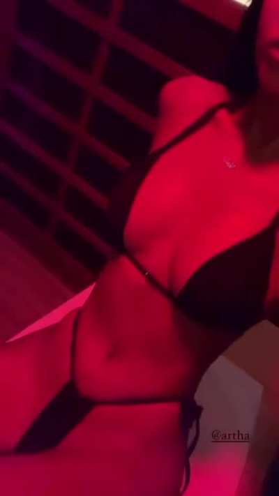 Tiny bikini in the sauna