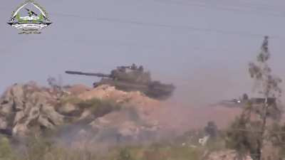 Opposition anti-tank teams repeatedly batter an exposed Syrian Army tank - 2013