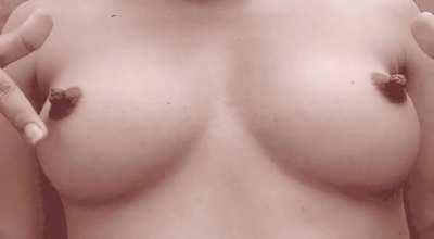 Rock hard chocolate nipples!