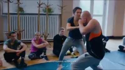 Olga Boladz Kicks a Man in the Balls in Women of Mafia (2018)