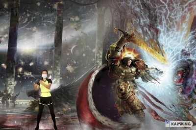 Dancer Performs Exercise Routine While The Emperor Of Mankind Is Fighting Horus (aka my first video)