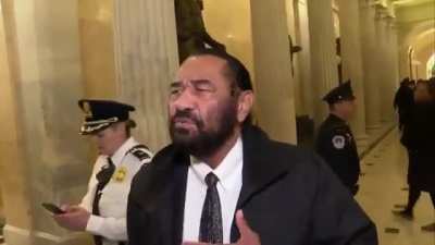 Rep. Al Green speaks after being escorted out of Trump's speech to Congress - ''Trump has no mandate to cut Medicaid.''