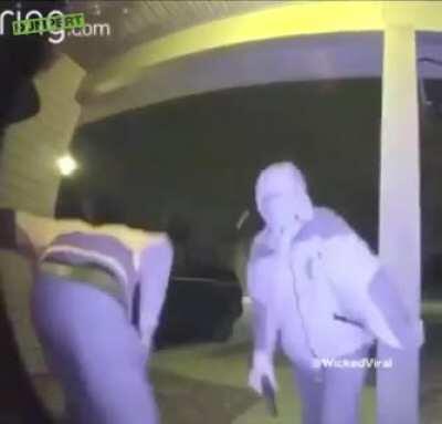 Robber shot himself in the leg today while trying to break in.