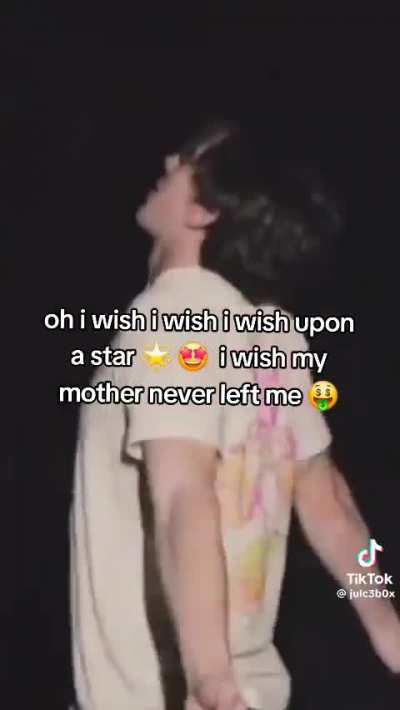oh i wish i wish i wi upon a star ⭐🤩 i wsh my mother never left me 🤑