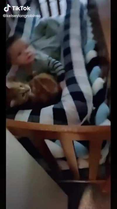 Baby looked into another dimension