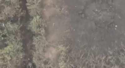 Russian infantry in trenches getting pounded by Ukrainian artillery