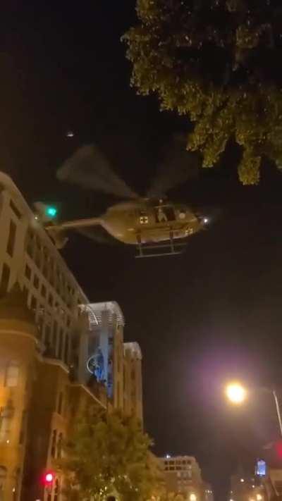 Military medic chopper being used to 