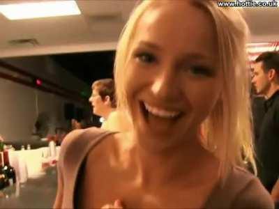 Hot chick in a bar shows everything