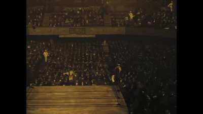 This Day in Buster…October 3, 1926
The Selma Times-Journal reports on boxing scenes in “Battling Butler” filmed in LA’s Olympic Auditorium. Cast, crew & extras were part of the audience but in order to fill the venue, they allowed in all-comers to wit