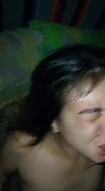 Pinay gags from facial