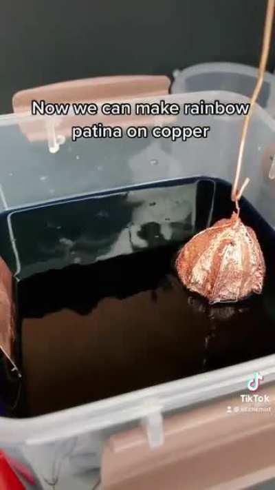 How I plated physalis plant and made rainbow patina