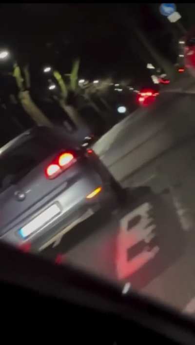 Fireworks fell inside the car