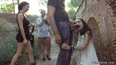 Spanish slut fucked outdoor in public