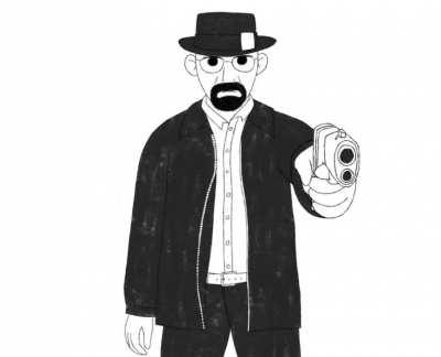 Heisenberg cocks his gun. It’s pointed right at Walter’s chest…