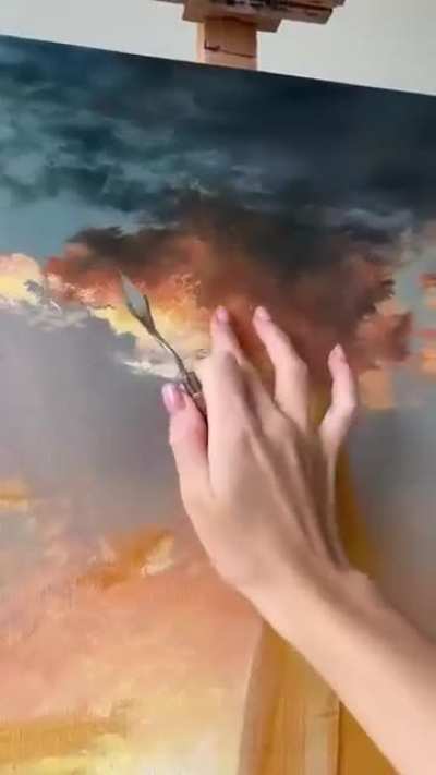 A calm that speaks louder than any storm. Maryna Voroshylo trying to paint the silence of freedom🤯