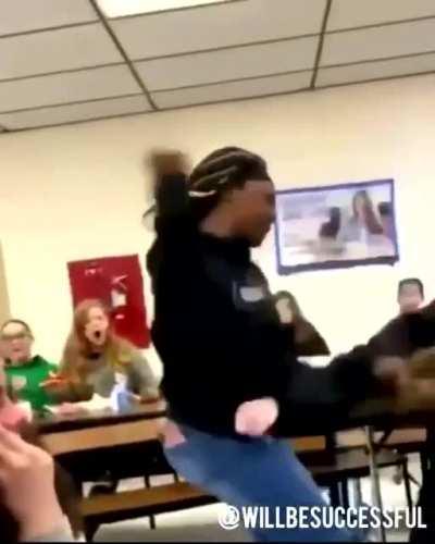 Teacher allows girl to attack a Muslim and only says 