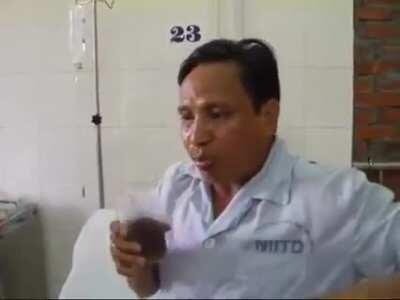 Suspected rabies patient. Can't drink. Absolutely one of the worst disease.