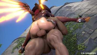 Witch Mercy Riding a Big Dick (The Firebrand)[Overwatch]