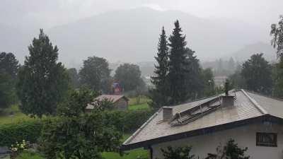 When it heavily rains in the evening.