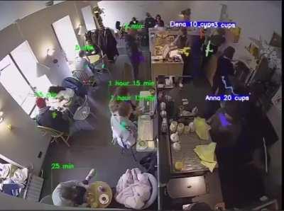 This coffee shop uses AI to measure the productivity of their employees and time spent per customer
