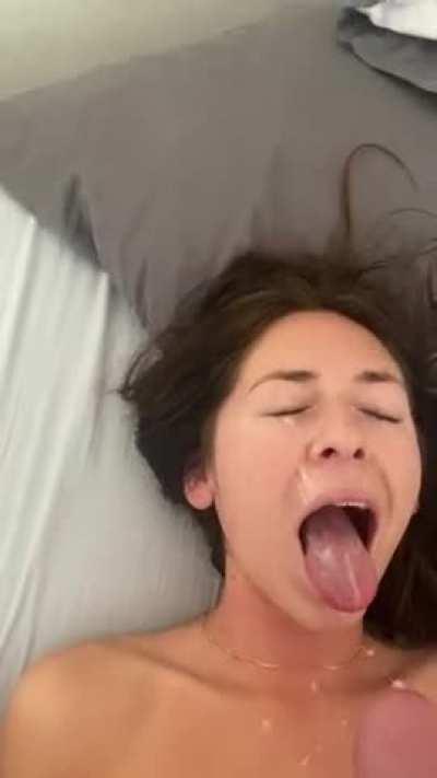 Giving A random girl a giant facial