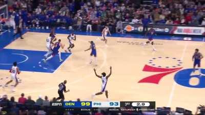 [Highlight] Embiid fouled on a full court heave, three free throws