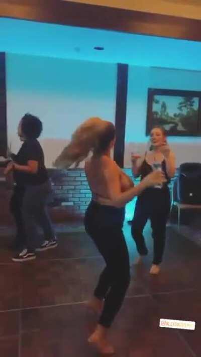 Dancing for her birthday