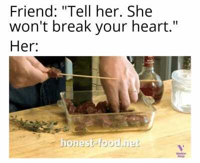 Technically, she didn't break it.