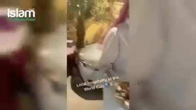 Locals giving out free food