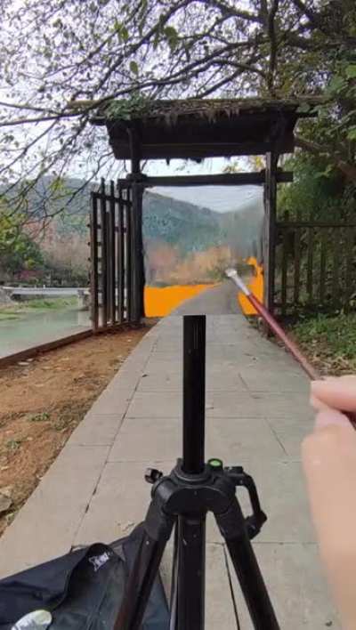 Painting a post-it note to replicate the background