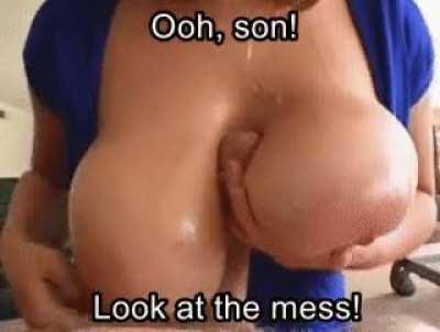 Mommy is going to need a shower now