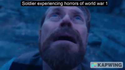 Soldier experiencing horrors of ww1