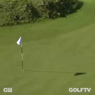 That swimmer dude had a pretty long put. And this ain't no goofy golf either.