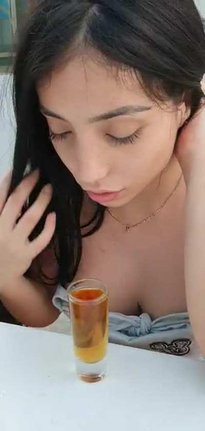 Lindsey Love rides her big dildo in public