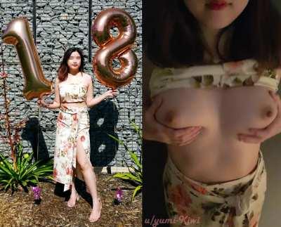 The first video of my D cups I ever posted online (Obviously 😅) Thought you might appreciate a Birthday gift (OC)