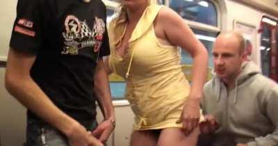  Hotwife rides a Train