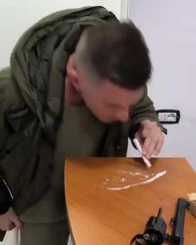 Dude does coke and plays russian roulette with himself