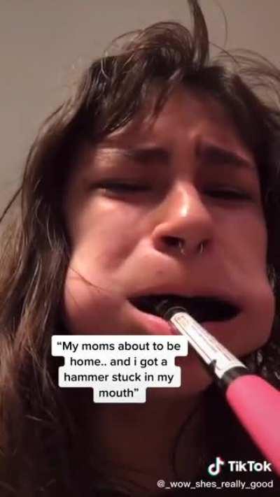 Why would anyone put hammer in his/hers mouth?