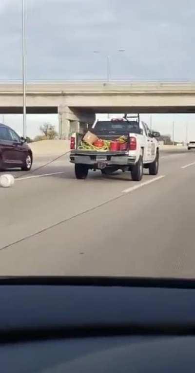 The proper way to carry a propane tank