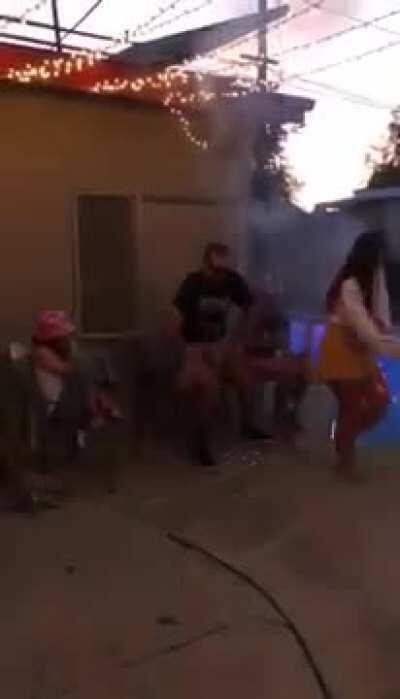 Lighting fireworks in your hand