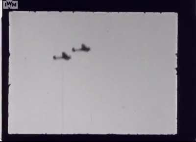 Aviators from 609 Squadron engaging formations of Heinkel He 111’s on 26 September 1940. 