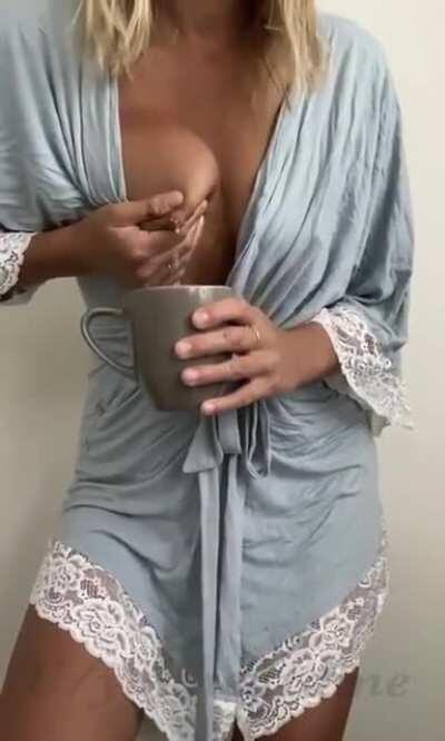 When you bring yourself coffee in bed